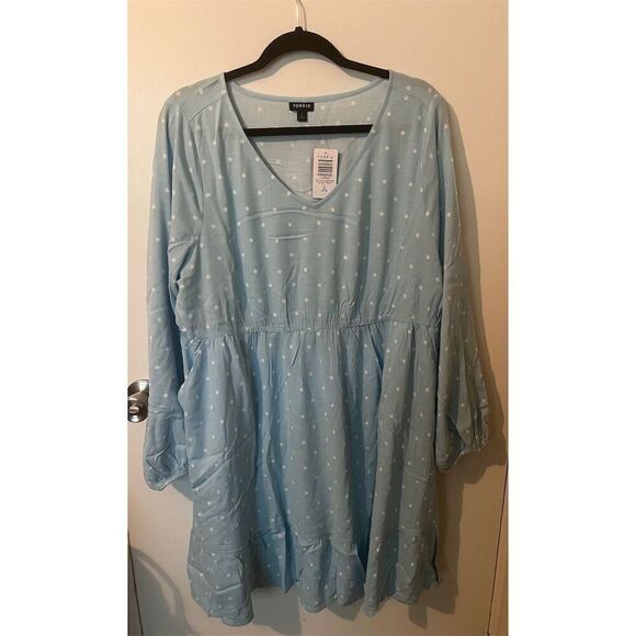 Torrid 2 Plus Size Polka Dot Textured Stretch Rayon Mini Skater Dress 2x 18-20 - Picture 3 of 9